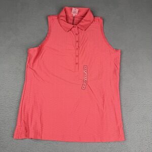 Calia Golf Renew Sleeveless Polo Shirt Womens Medium Guava Pink Performance NWT
